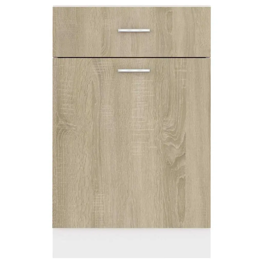 Kitchen Drawer Bottom Cabinet Storage Brown Cupboard Shelves Engineered Wood
