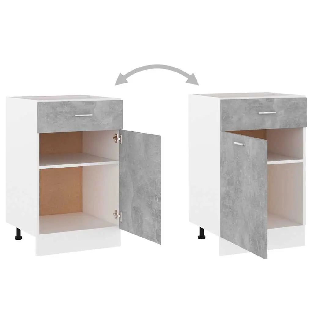 Kitchen Drawer Bottom Cabinet Grey Storage Cupboard Organiser Shelves Door
