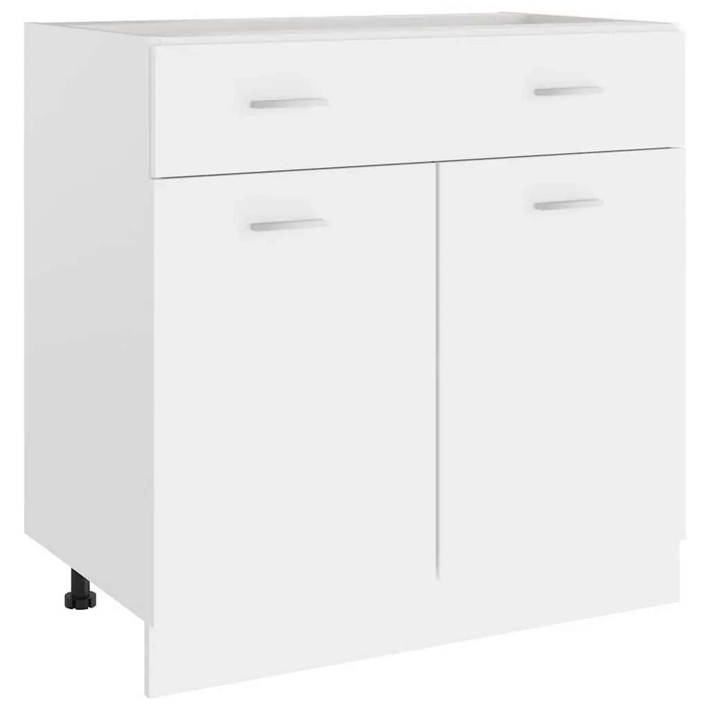 Kitchen Cabinet White Engineered Wood 80x46x81.5cm Modern Storage Unit