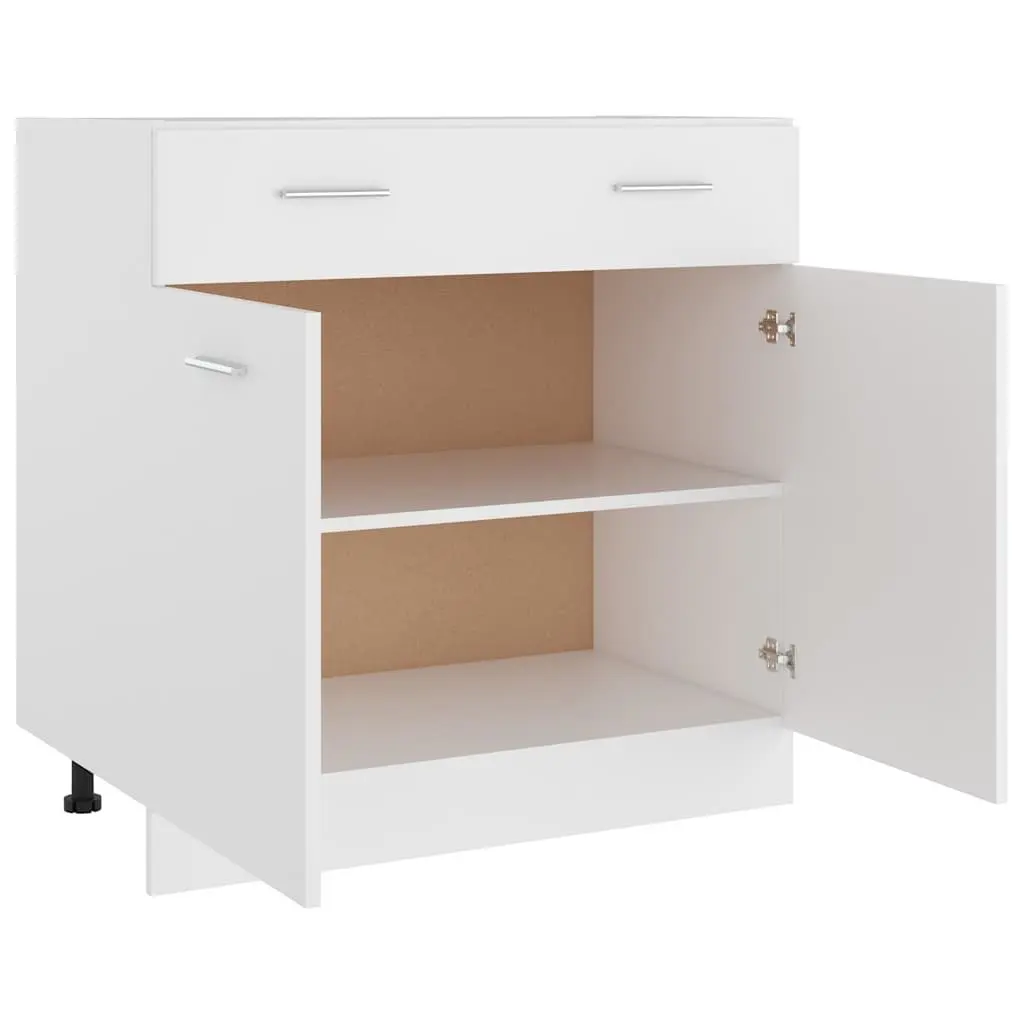 Kitchen Cabinet White Engineered Wood 80x46x81.5cm Modern Storage Unit