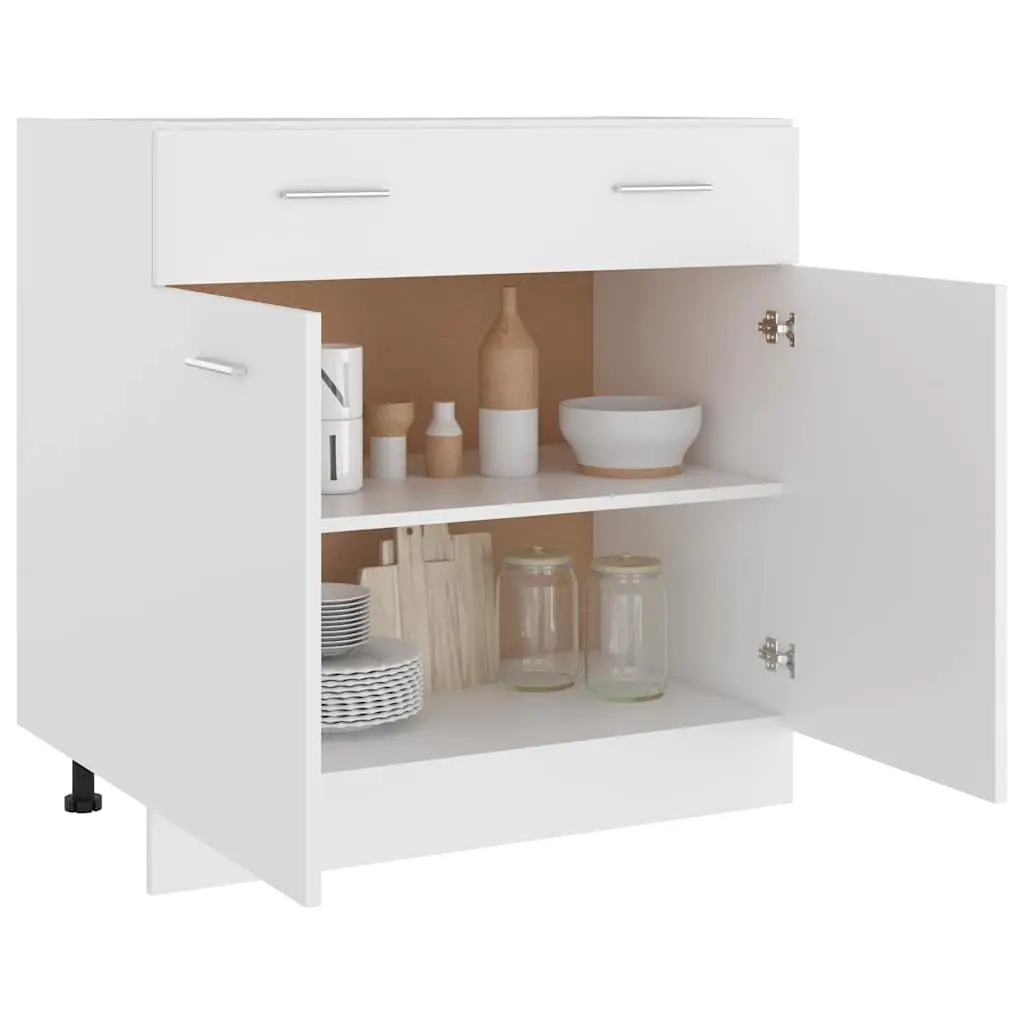 Kitchen Cabinet White Engineered Wood 80x46x81.5cm Modern Storage Unit