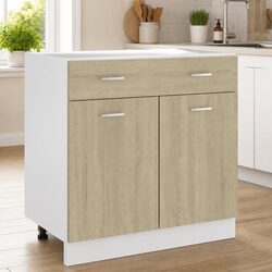 Kitchen Cabinet Drawer Bottom Storage Organiser Brown Engineered Wood