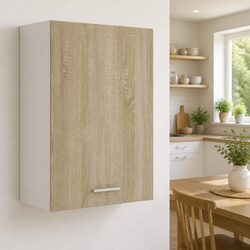 Organise Your Kitchen with a Brown Hanging Cabinet