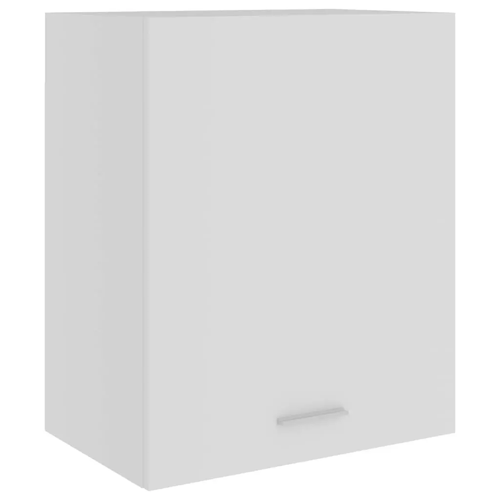 Hanging Kitchen Cabinet White Wall-Mounted Storage Engineered Wood Two Shelves 50W x 31D x 60H cm