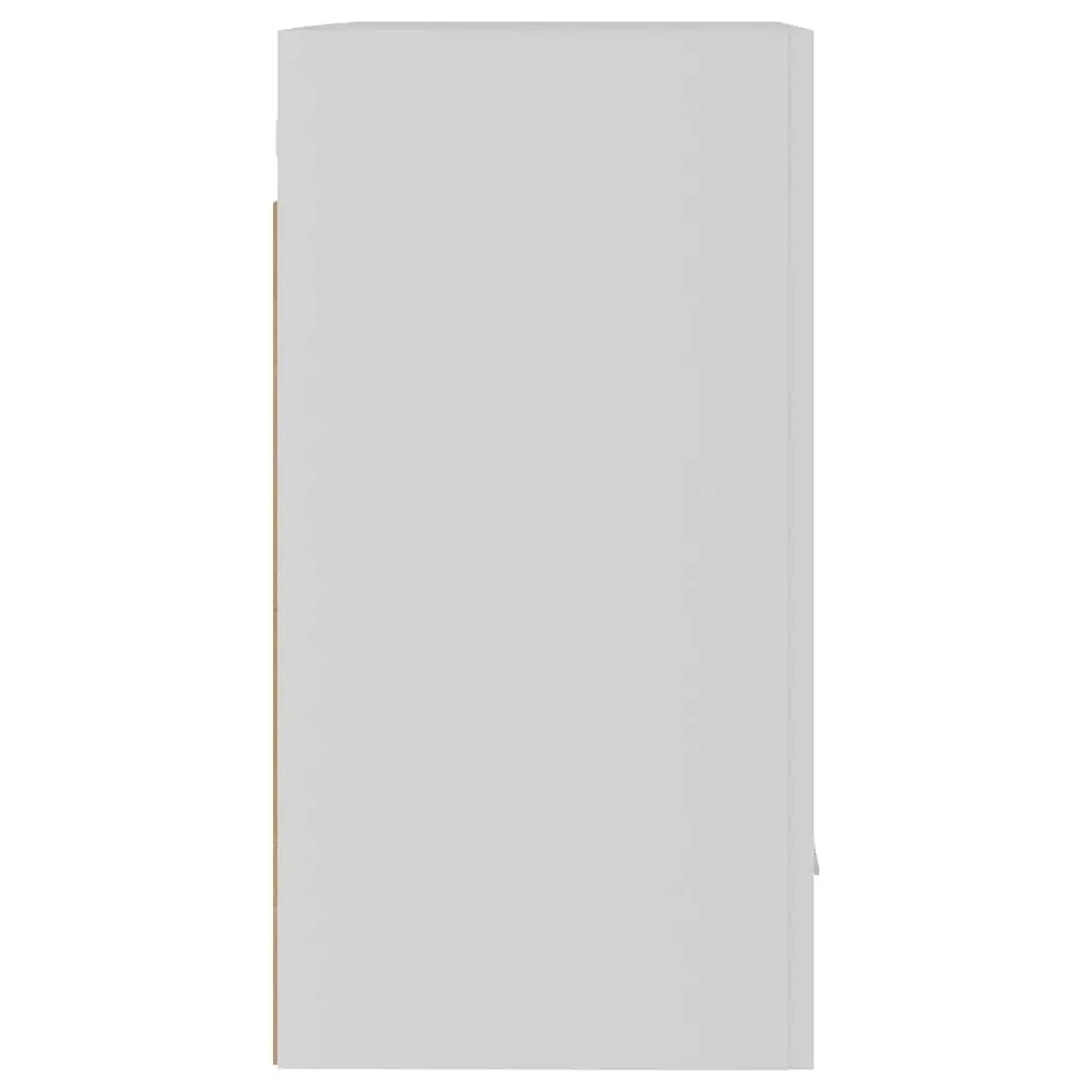 Hanging Kitchen Cabinet White Wall-Mounted Storage Engineered Wood Two Shelves 50W x 31D x 60H cm