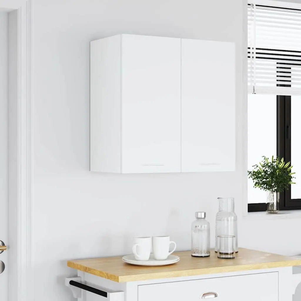 Hanging Kitchen Cabinet Wall-Mounted Storage White Engineered Wood 60cm