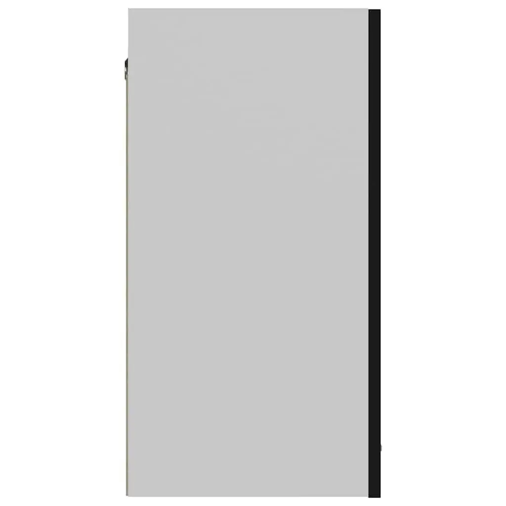 Black Engineered Wood Hanging Cabinet Two Doors Shelves Kitchen Storage 60x31x60cm