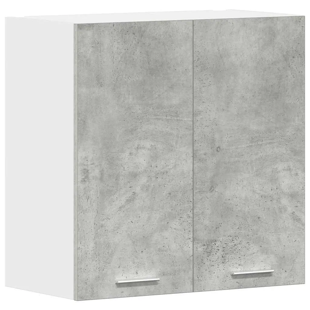 Hanging Kitchen Cabinet Grey Storage Shelves Engineered Wood Organiser Unit 60W x 31D x 60H cm