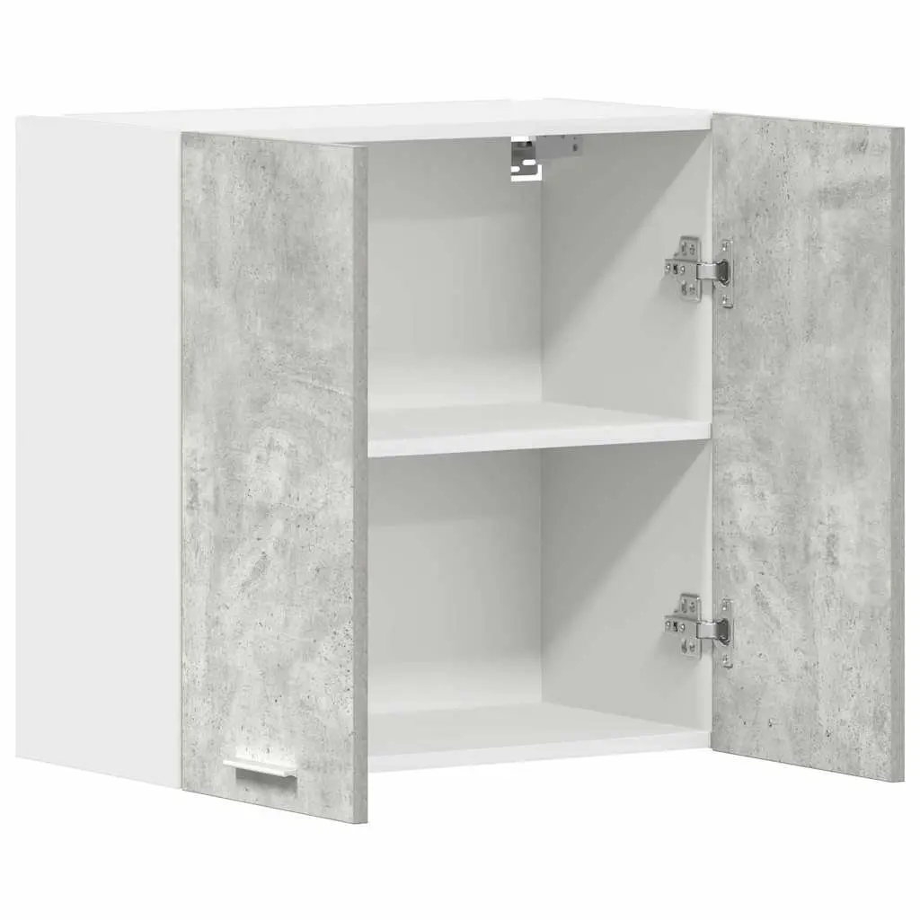Hanging Kitchen Cabinet Grey Storage Shelves Engineered Wood Organiser Unit 60W x 31D x 60H cm