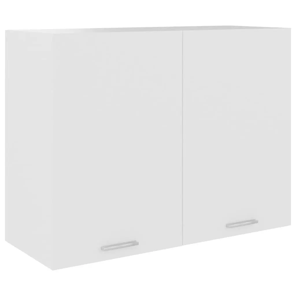 White Hanging Kitchen Cabinet 80x31x60 cm Wall Mounted Storage Cupboard 2 Doors