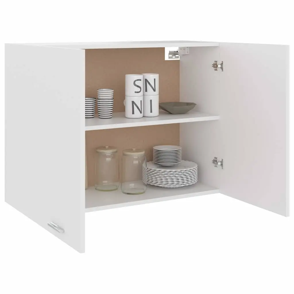 White Hanging Kitchen Cabinet 80x31x60 cm Wall Mounted Storage Cupboard 2 Doors
