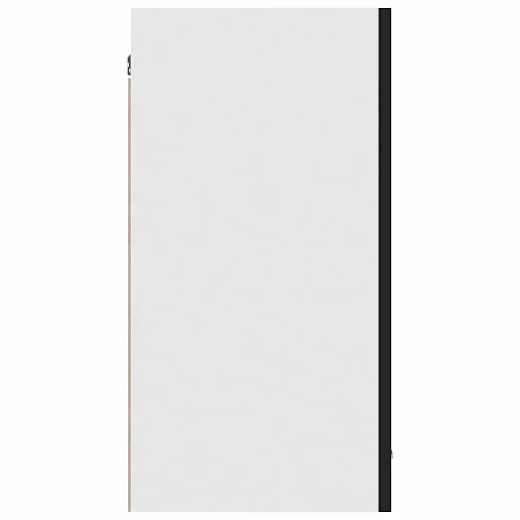 Hanging Kitchen Cabinet Black Engineered Wood Two Shelves Doors 80 x 31 x 60 cm