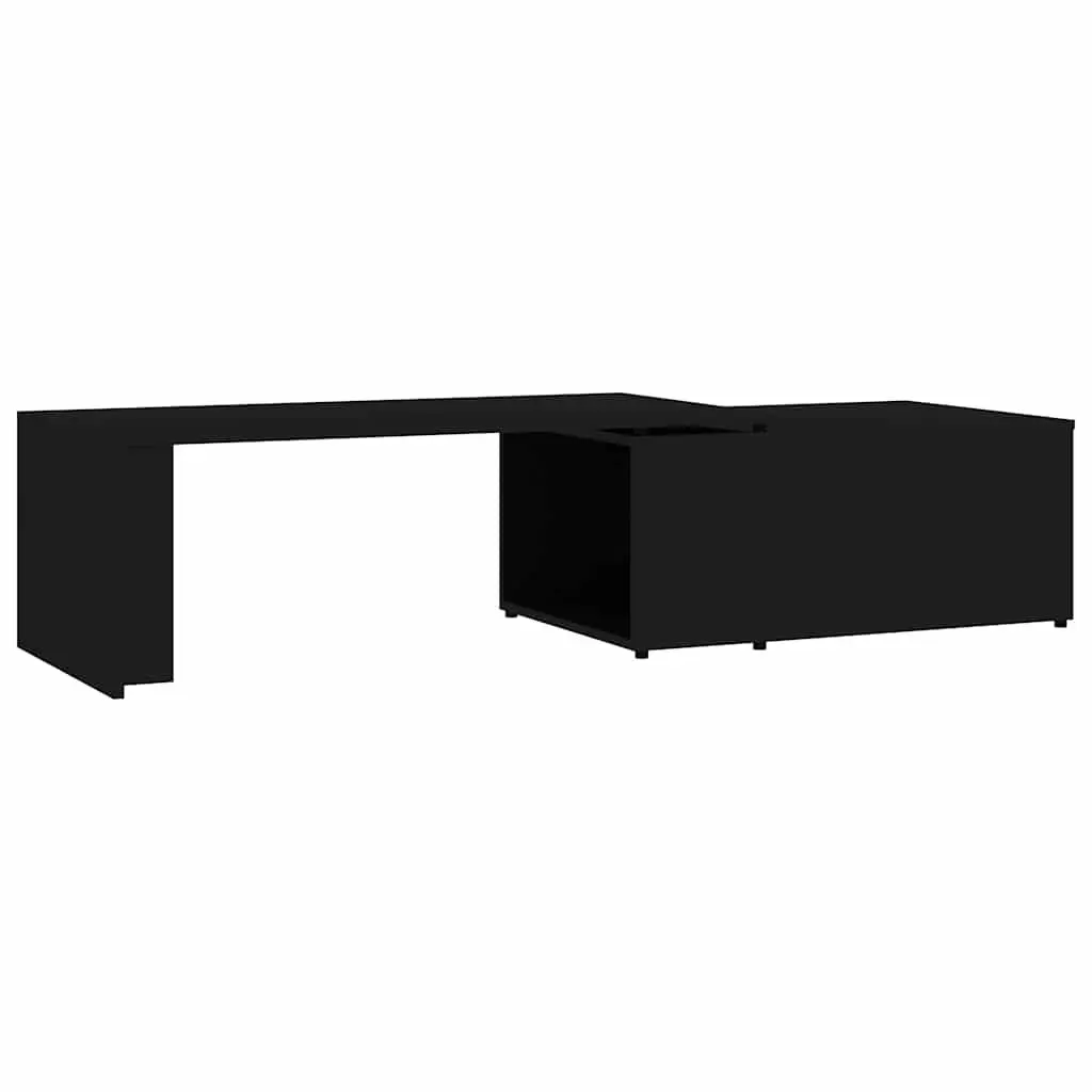 Coffee Table Black Engineered Wood Accent 150W x 50D x 35H cm