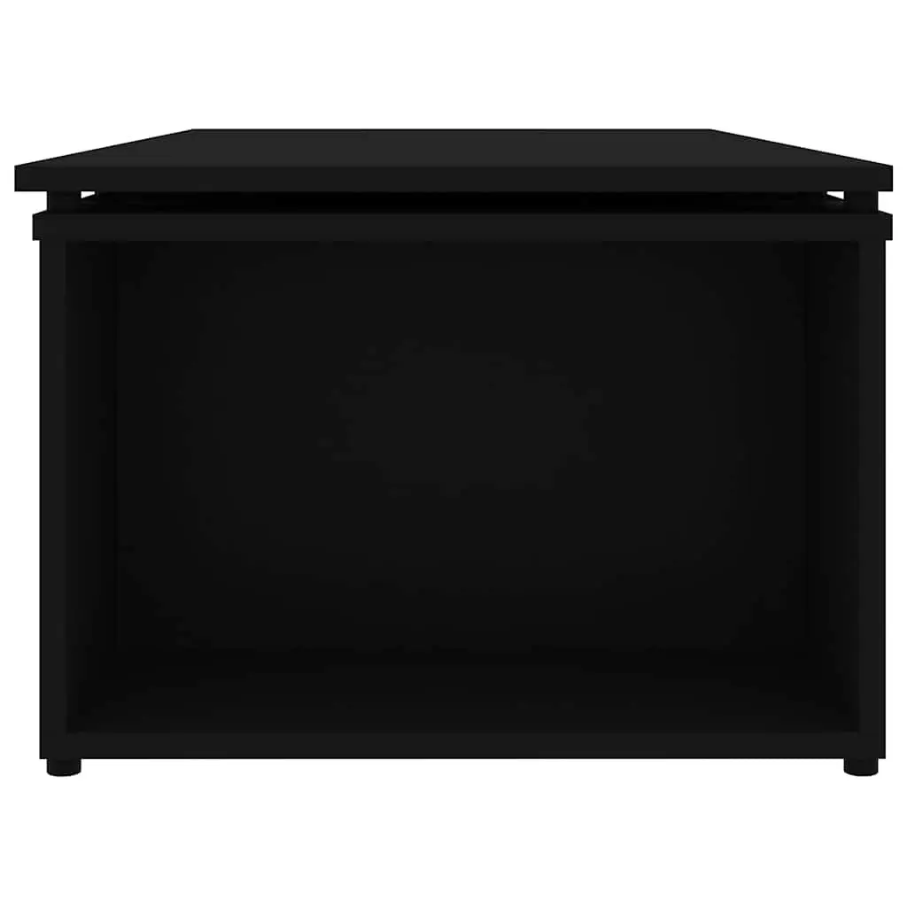 Coffee Table Black Engineered Wood Accent 150W x 50D x 35H cm