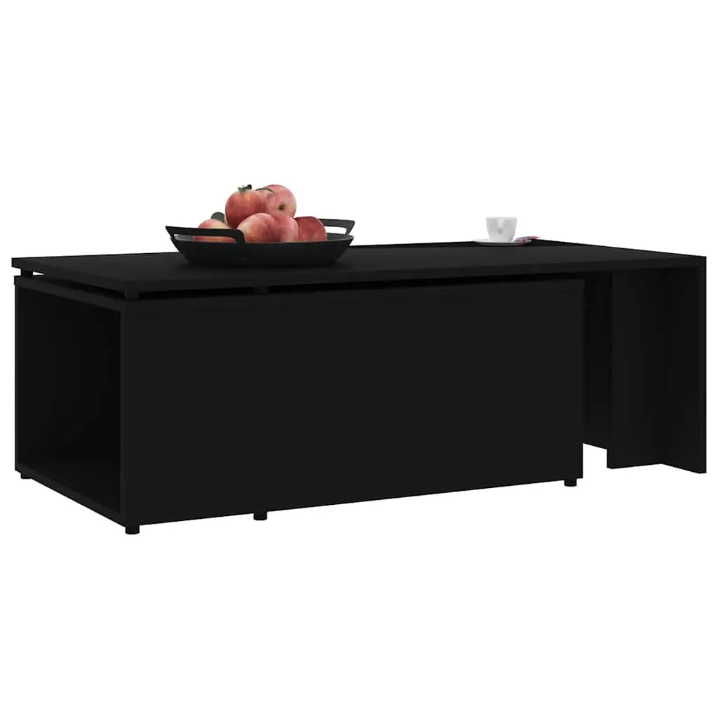 Coffee Table Black Engineered Wood Accent 150W x 50D x 35H cm