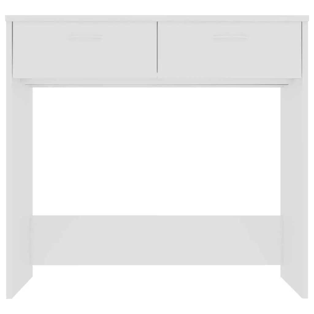 White Engineered Wood Desk 80x40x75 cm Compact Office Study Table with Drawer