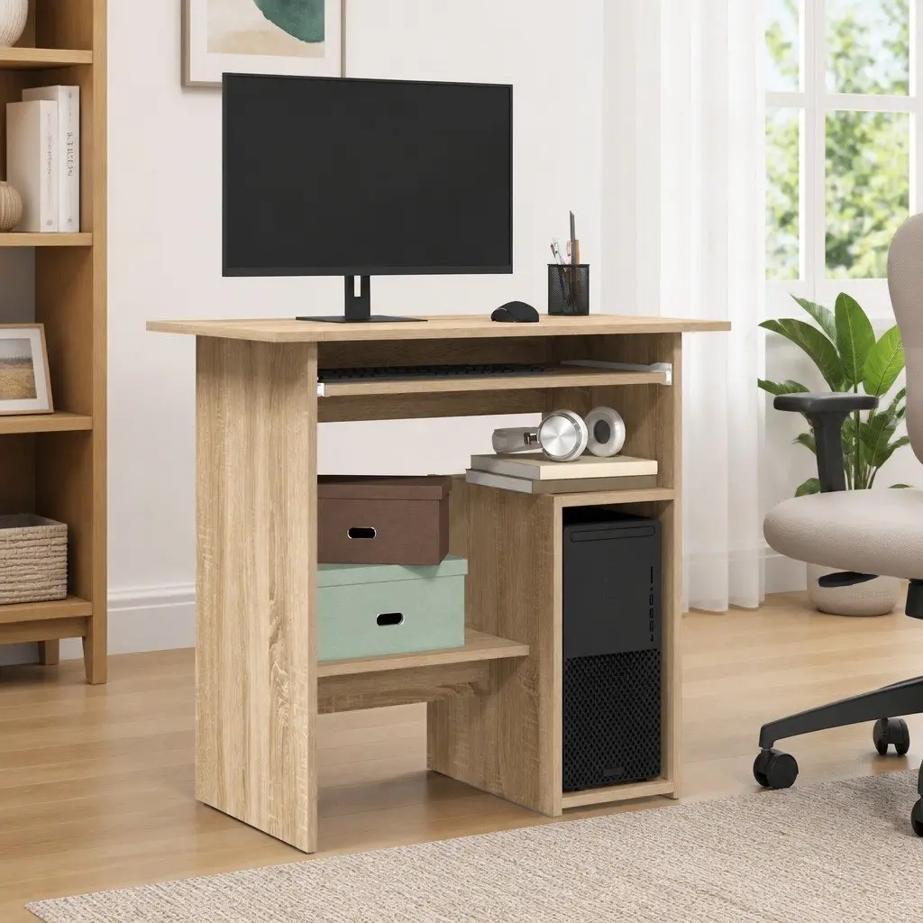 Desk Engineered Wood Sonoma Oak 80x45x74 cm Office Workstation Computer Study