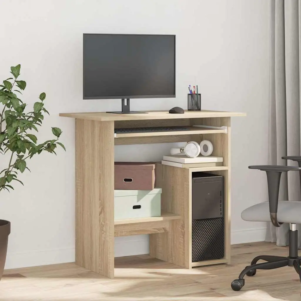 Desk Engineered Wood Sonoma Oak 80x45x74 cm Office Workstation Computer Study