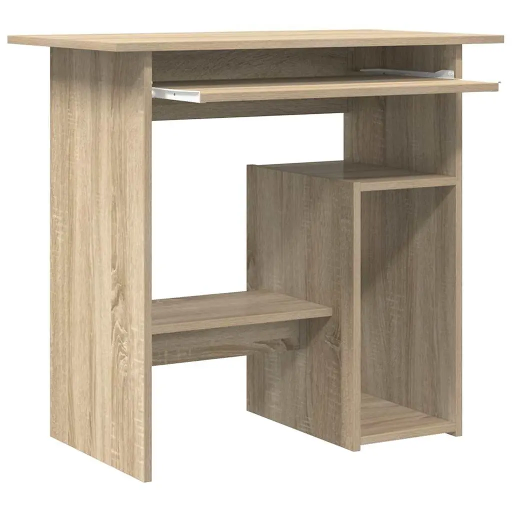 Desk Engineered Wood Sonoma Oak 80x45x74 cm Office Workstation Computer Study