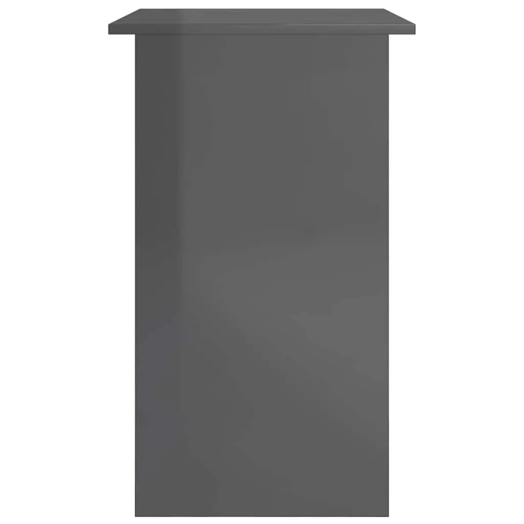 Office Desk High Gloss Grey Computer Workstation Study Table with Keyboard Tray