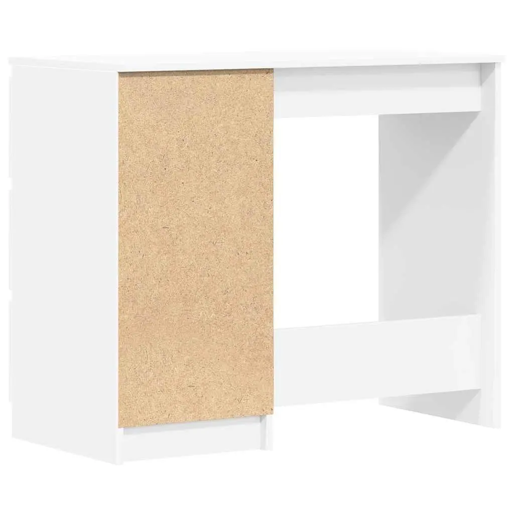 Office Desk White Engineered Wood Compact 90cm