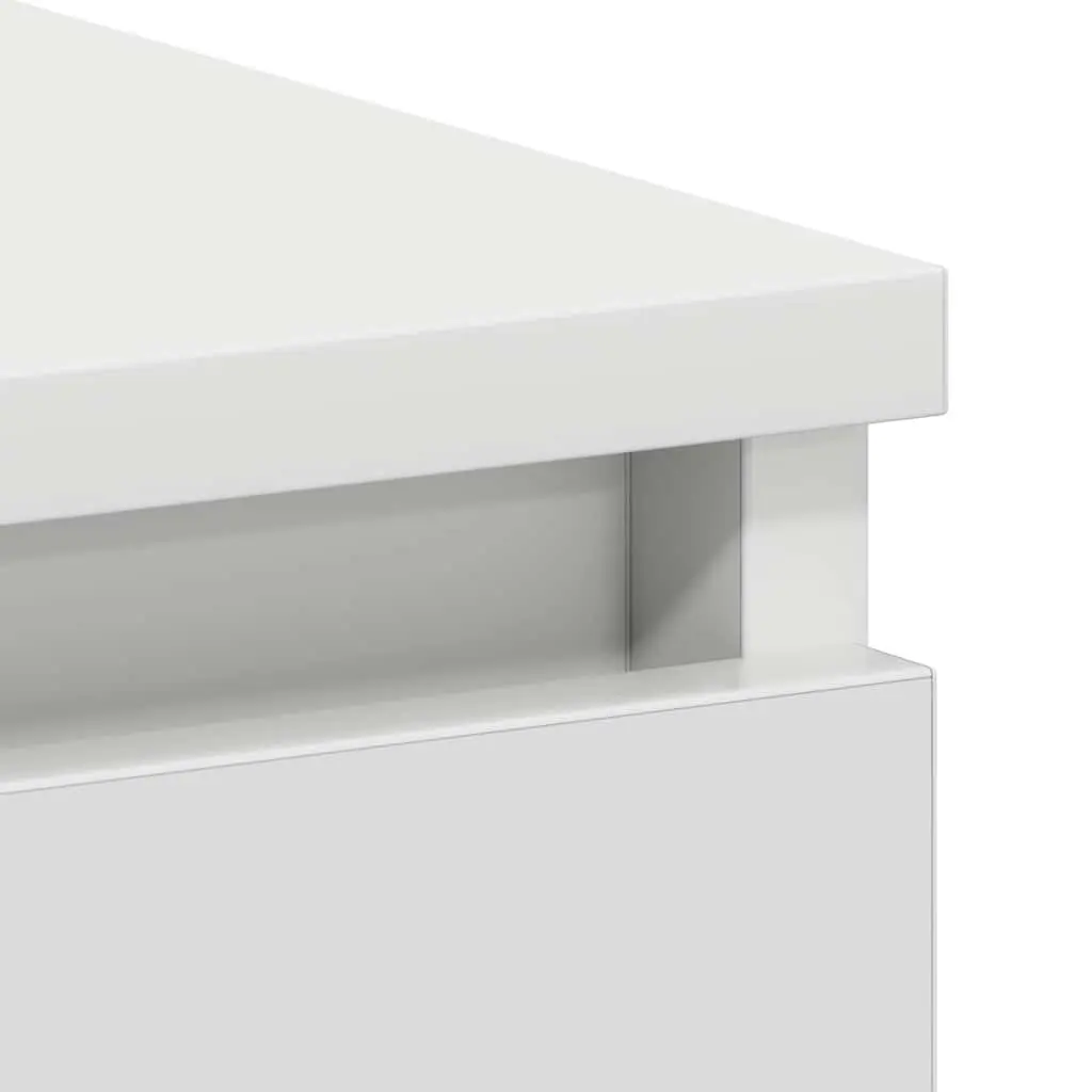 Office Desk White Engineered Wood Compact 90cm