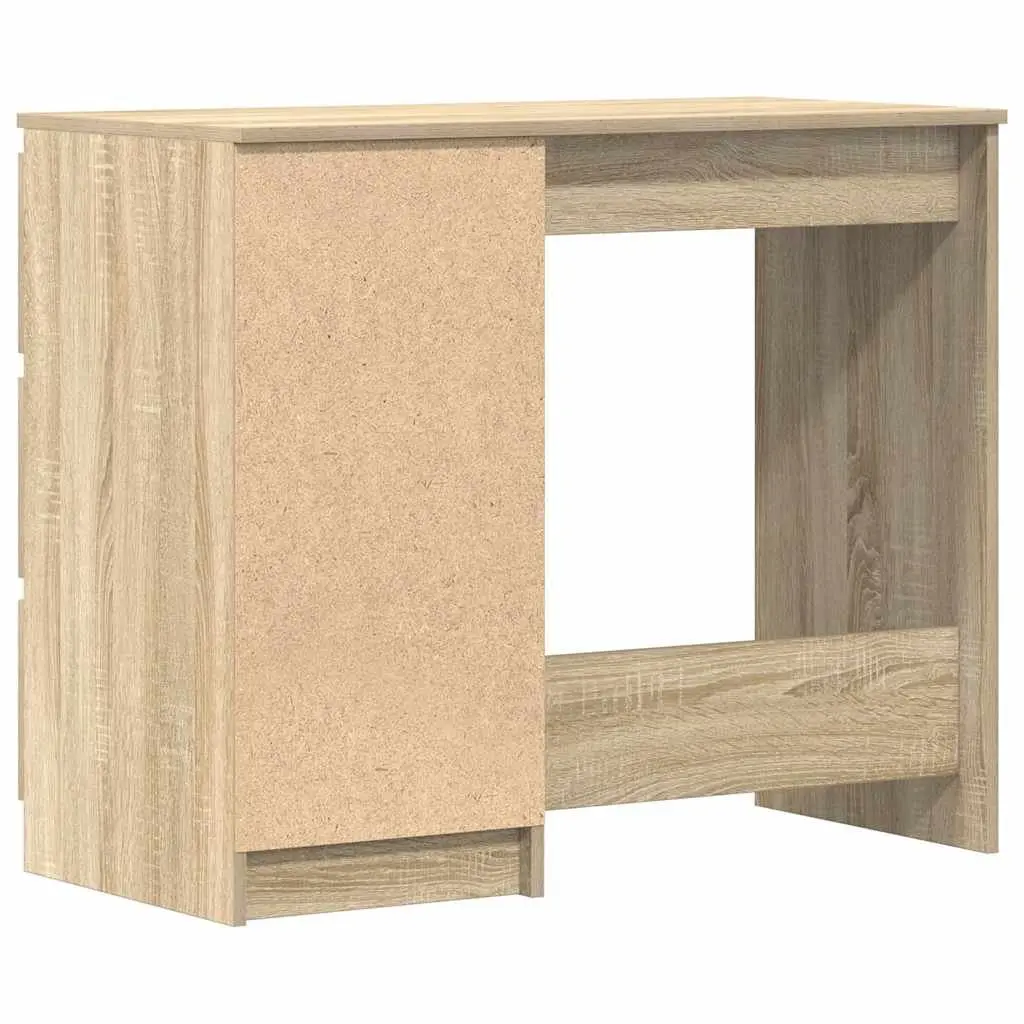 Engineered Wood Desk Brown 90x45x76cm Office Study Table with Drawer Storage