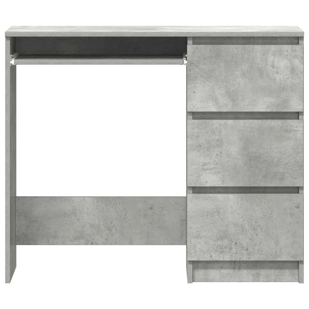 90cm Concrete Grey Desk with Drawer