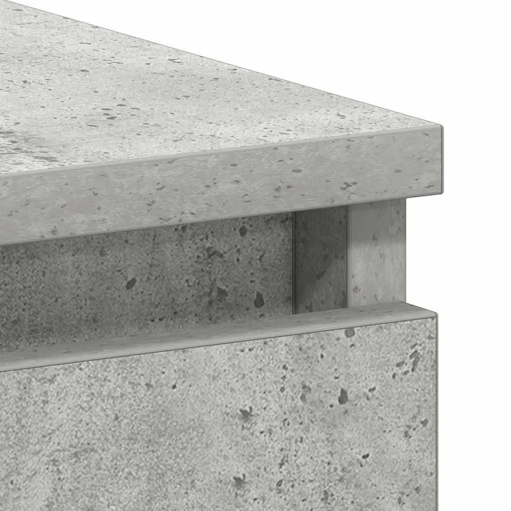 90cm Concrete Grey Desk with Drawer