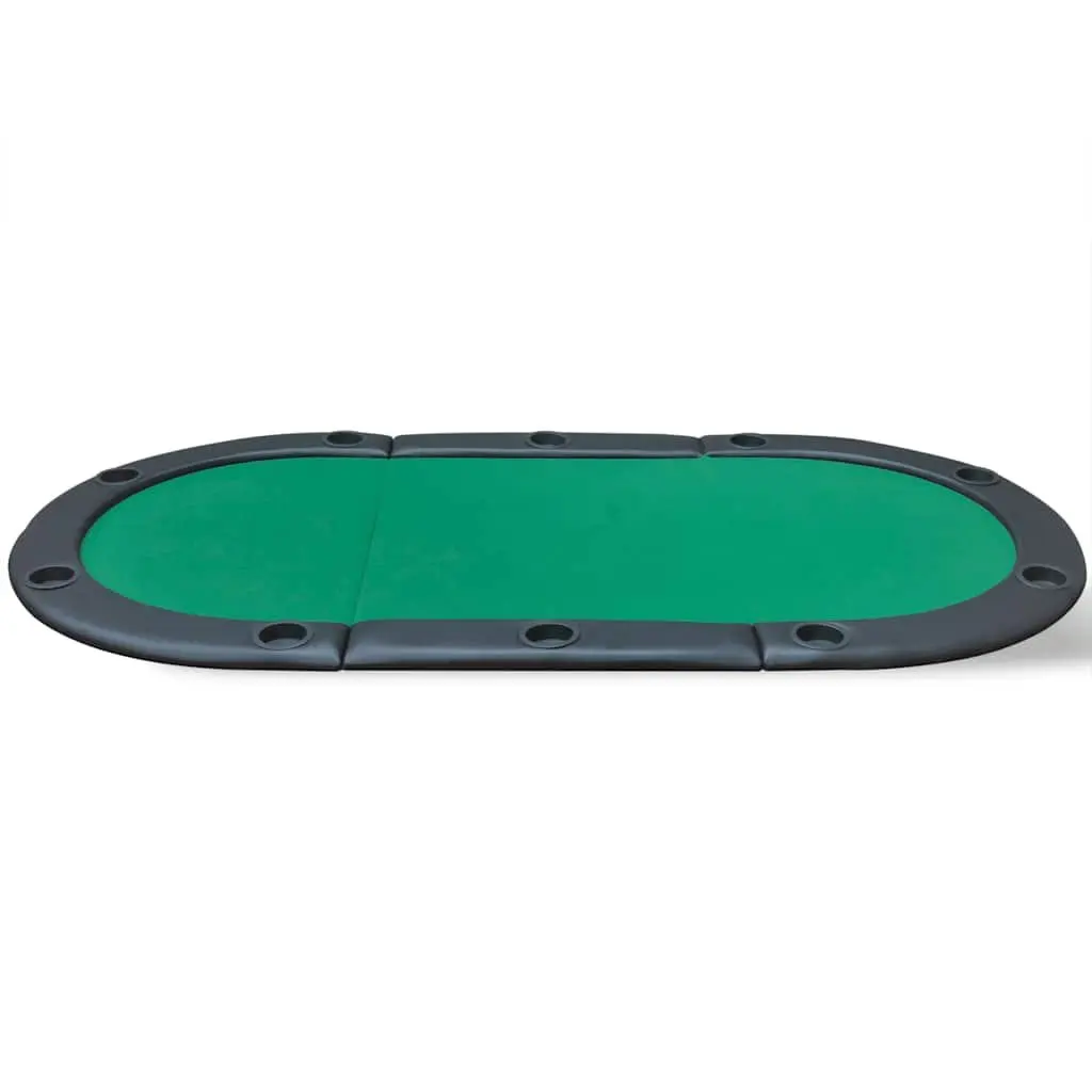 Poker Tabletop Foldable Green Racetrack 10 Player with Cup Holders