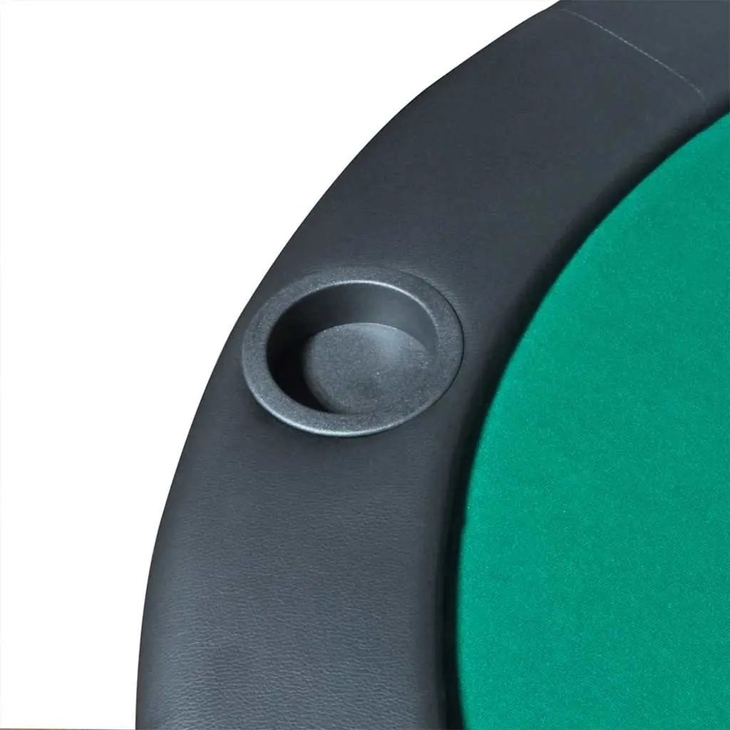 Poker Tabletop Foldable Green Racetrack 10 Player with Cup Holders