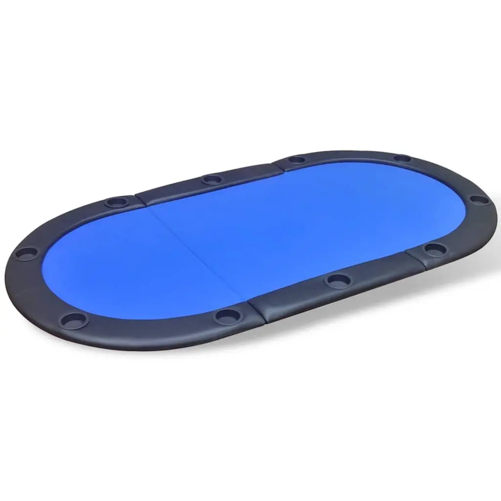Poker Tabletop Foldable Racetrack Blue Padded Playing Surface 10 Player