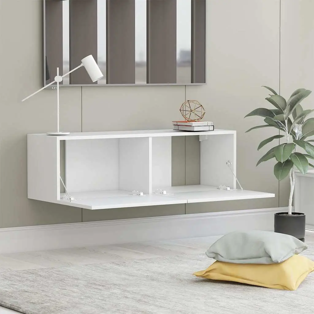 Wall-Mounted TV Cabinet in White