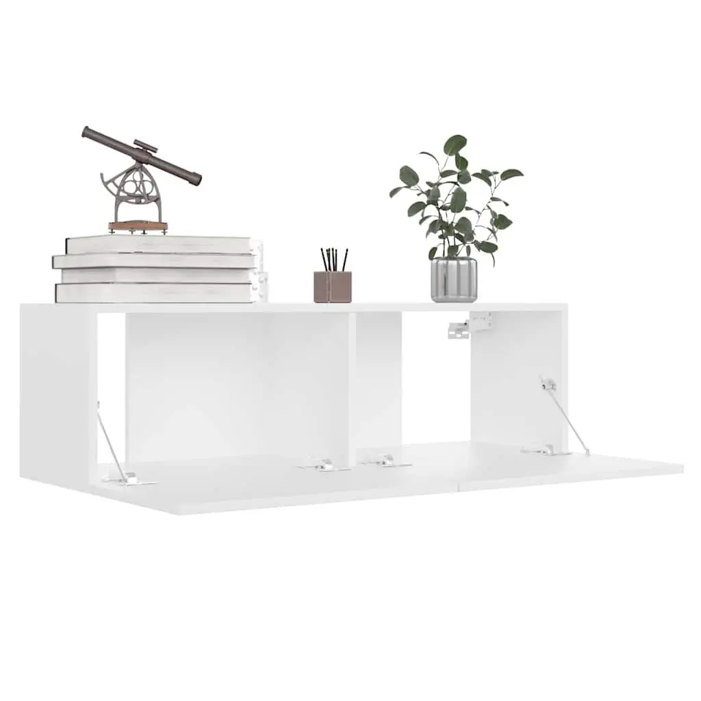 Wall-Mounted TV Cabinet in White