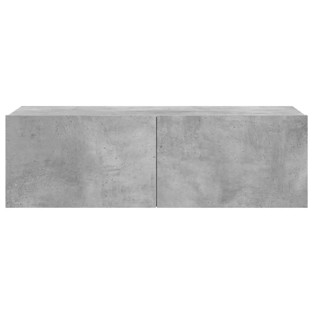 Wall-Mounted TV Cabinet Grey 100x30x30 cm Storage Unit Drop-Down Doors