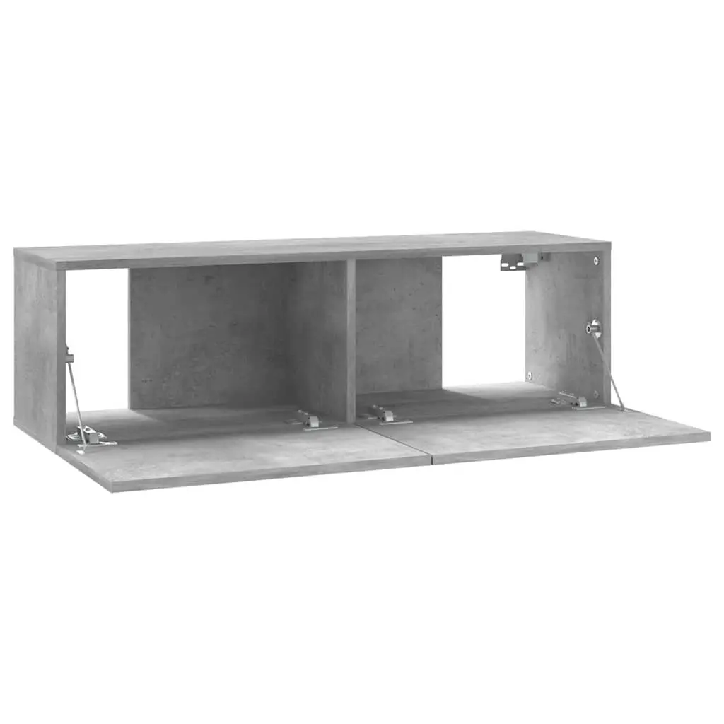 Wall-Mounted TV Cabinet Grey 100x30x30 cm Storage Unit Drop-Down Doors