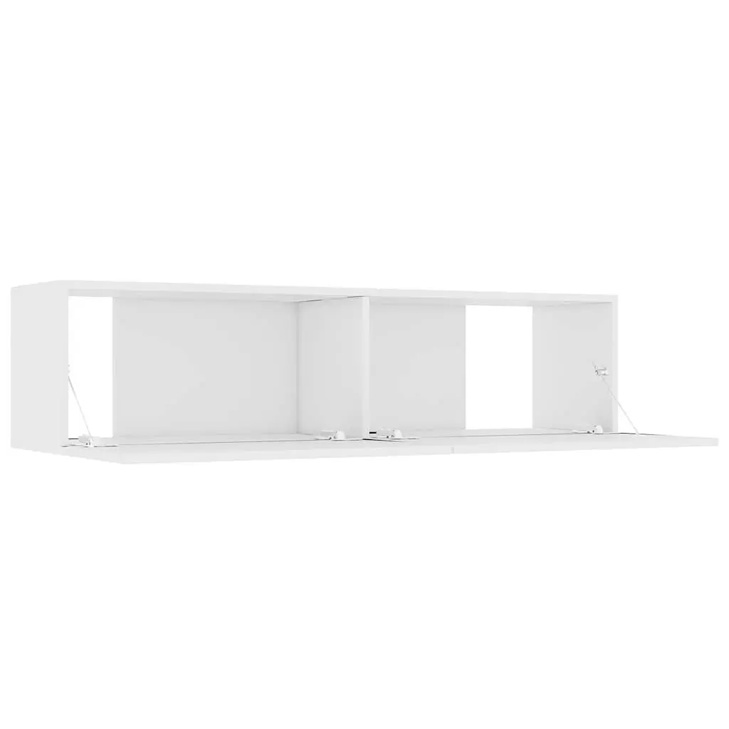 Wall-Mounted TV Cabinet White 120x30x30 cm Storage Unit Drop-Down Doors