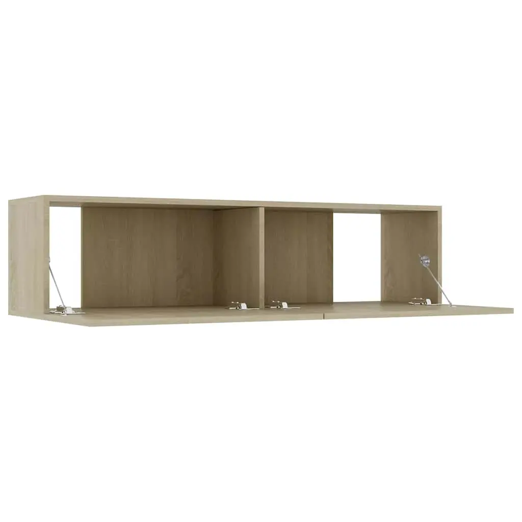 Wall-Mounted TV Cabinet Brown 120x30x30 cm Drop-Down Doors Storage Unit