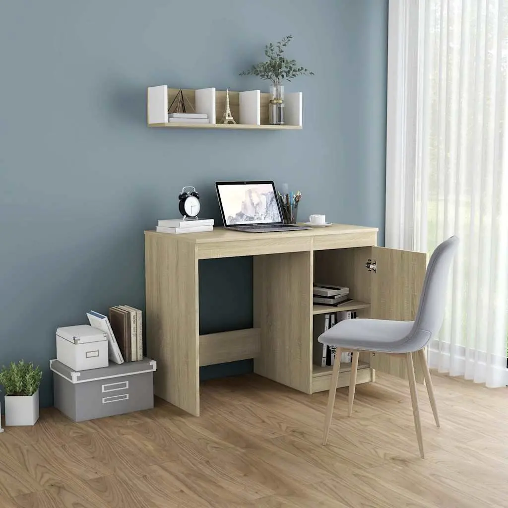Office Desk with Storage Cabinet Brown 100 x 50 x 76 cm