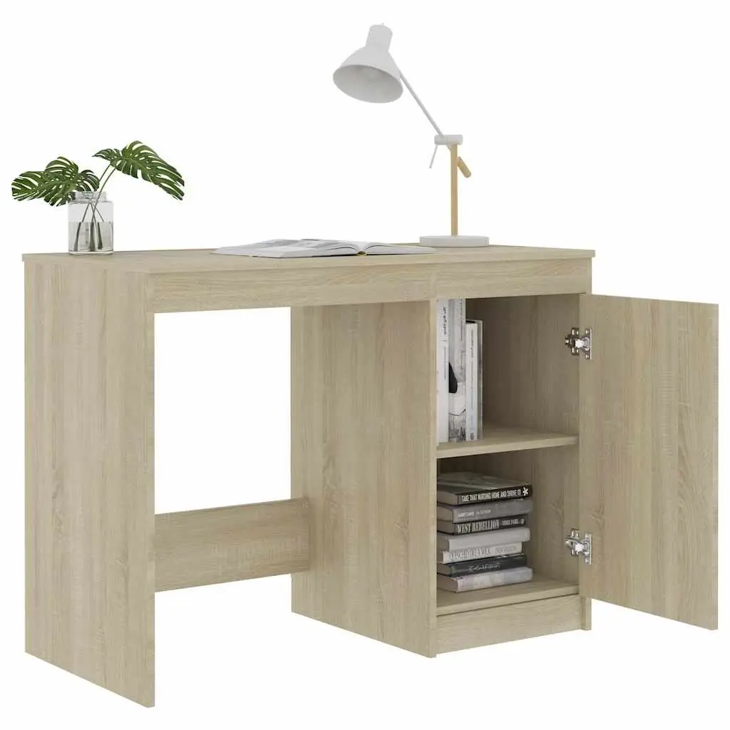 Office Desk with Storage Cabinet Brown 100 x 50 x 76 cm