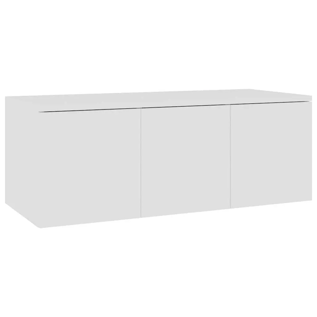 TV Cabinet White with 3 Drawers Storage Unit 80x34x30cm for Living Room