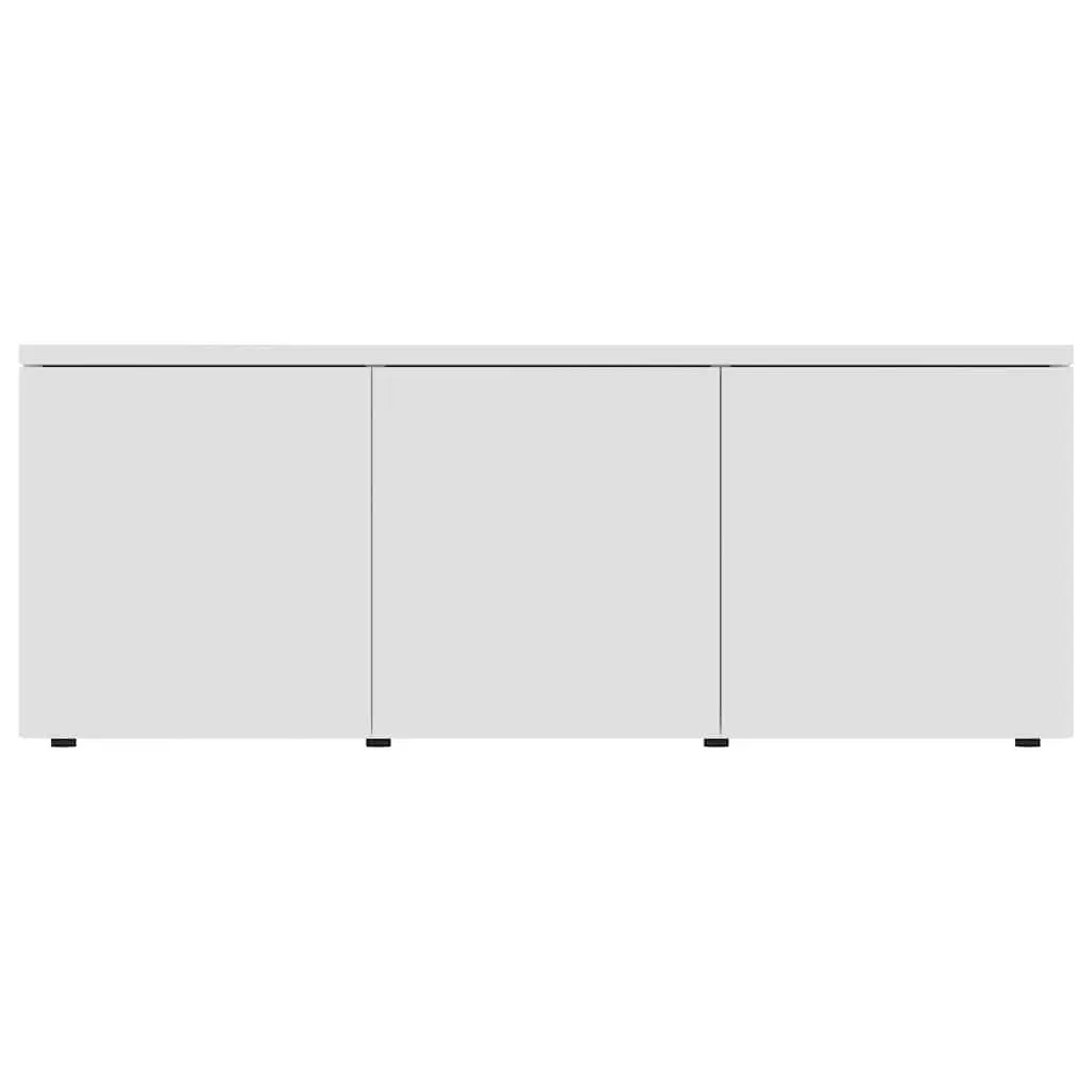 TV Cabinet White with 3 Drawers Storage Unit 80x34x30cm for Living Room