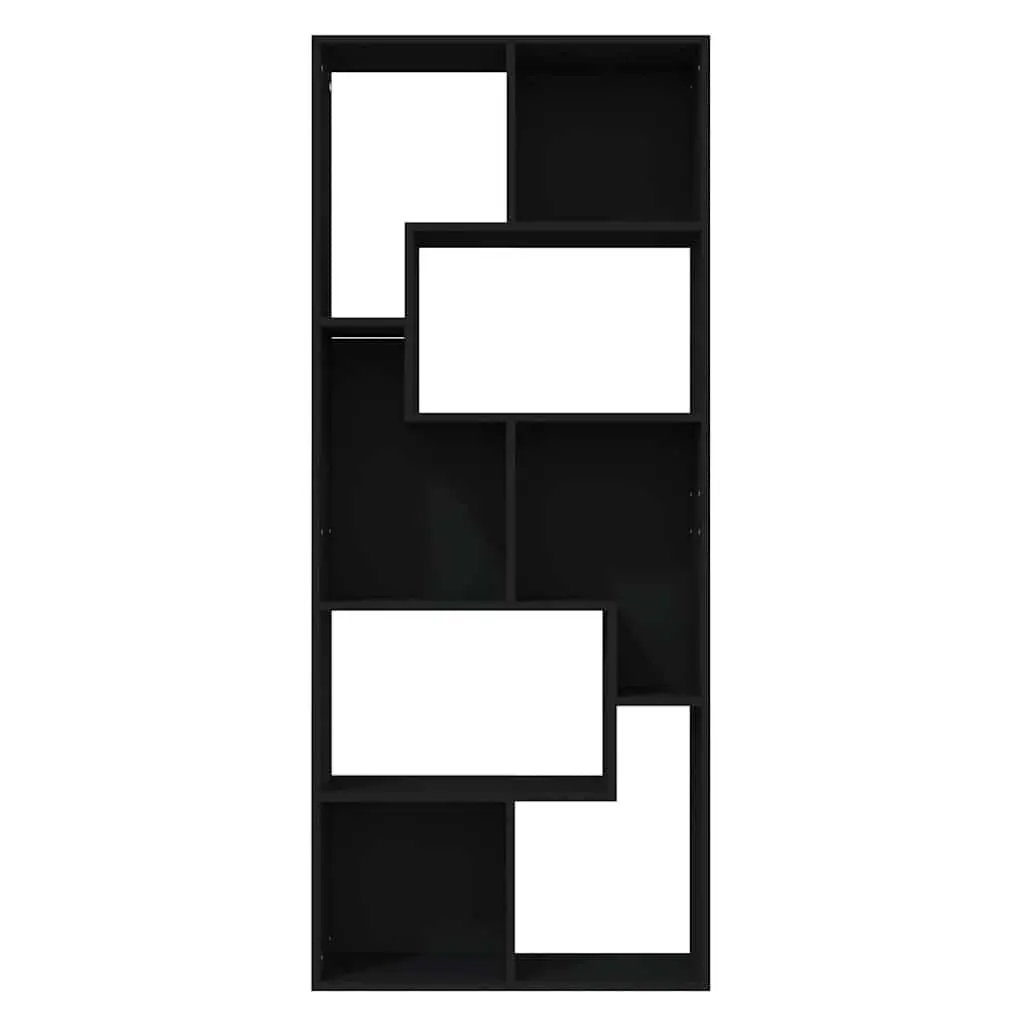 Black Book Cabinet Storage Bookcase Shelving Unit Engineered Wood 67x24x161cm
