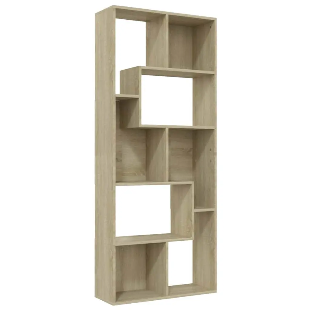 Book Cabinet Sonoma Oak Brown Engineered Wood Bookshelf Storage Unit 67L x 24W x 161H cm