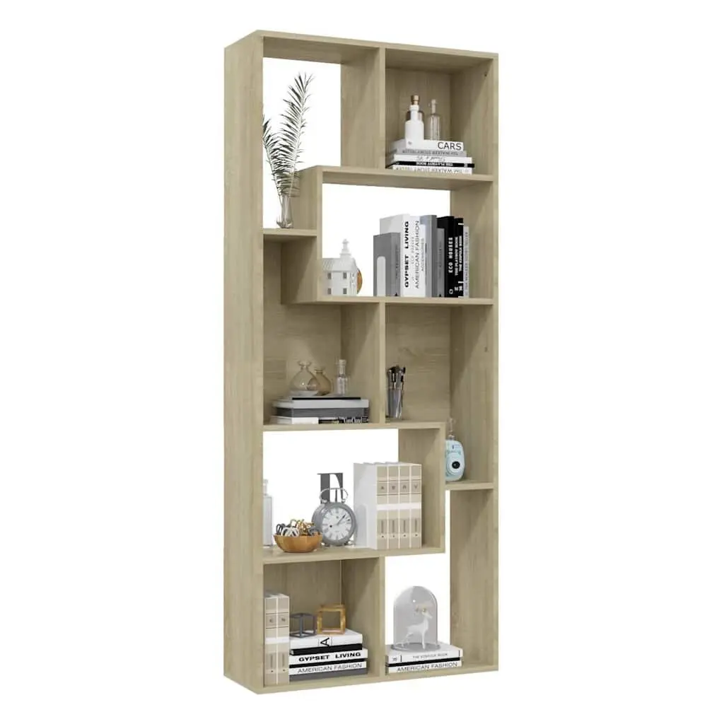 Book Cabinet Sonoma Oak Brown Engineered Wood Bookshelf Storage Unit 67L x 24W x 161H cm