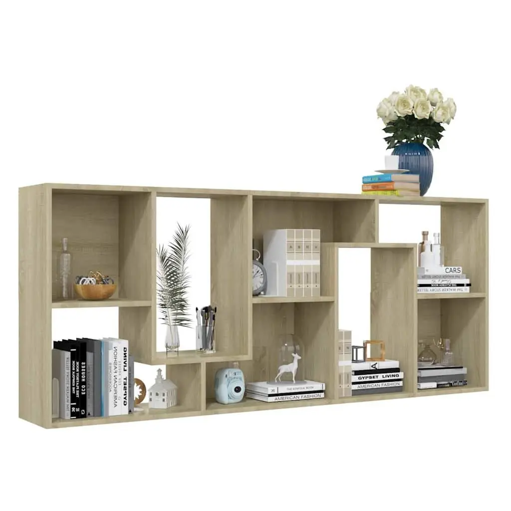 Book Cabinet Sonoma Oak Brown Engineered Wood Bookshelf Storage Unit 67L x 24W x 161H cm