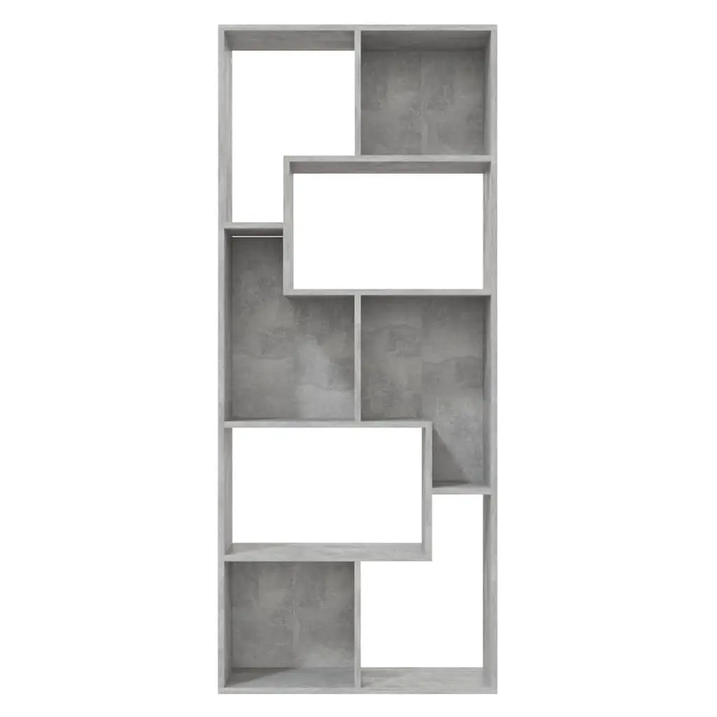 Book Cabinet Grey Engineered Wood Shelving Unit 67x24x161cm