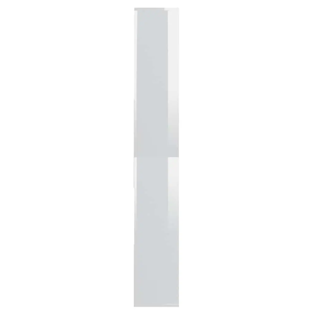 Book Cabinet High Gloss White Storage Shelving Unit Engineered Wood 67x24x161cm