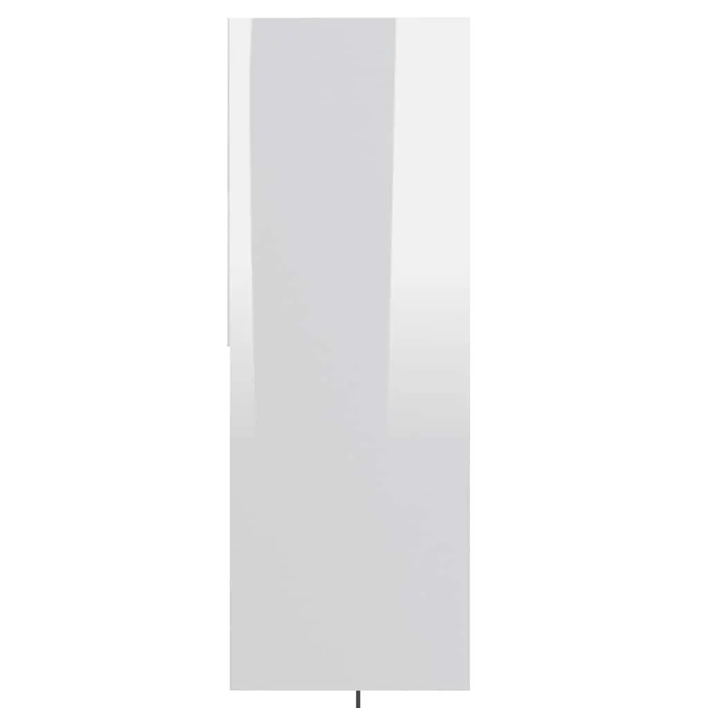 Book Cabinet High Gloss White Storage Shelving Unit Engineered Wood 67x24x161cm