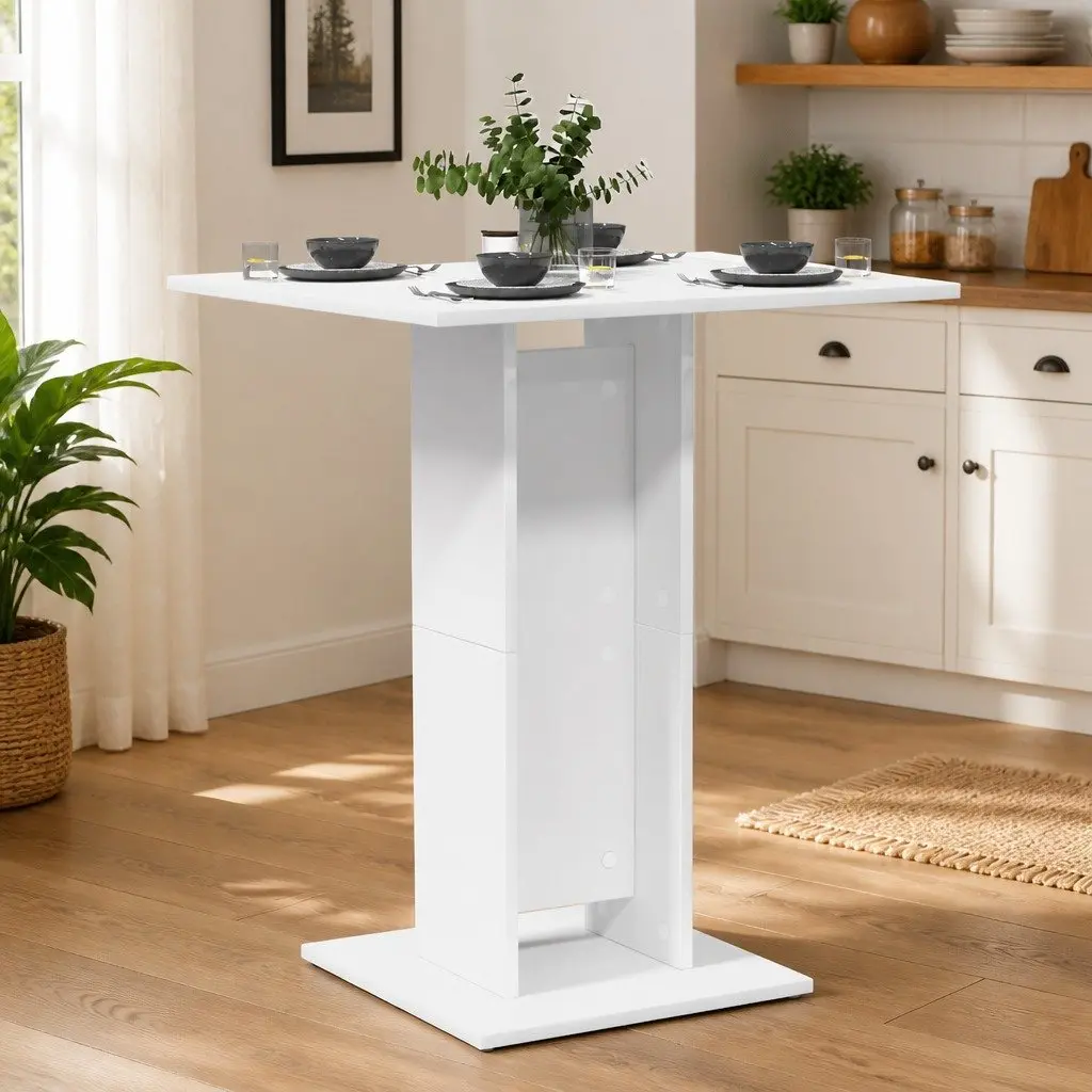 Bistro Table White Engineered Wood 60x60x75 cm